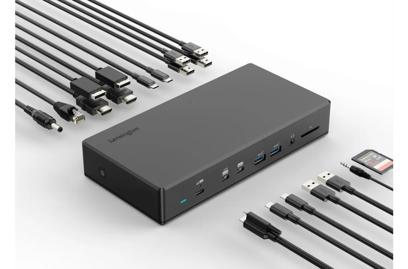 Kensington SD4880P EQ USB-C® 10Gbps Quad Video 17-in-1 Driverless Dock 100W PD - DP/HDMI® - Window Outlet