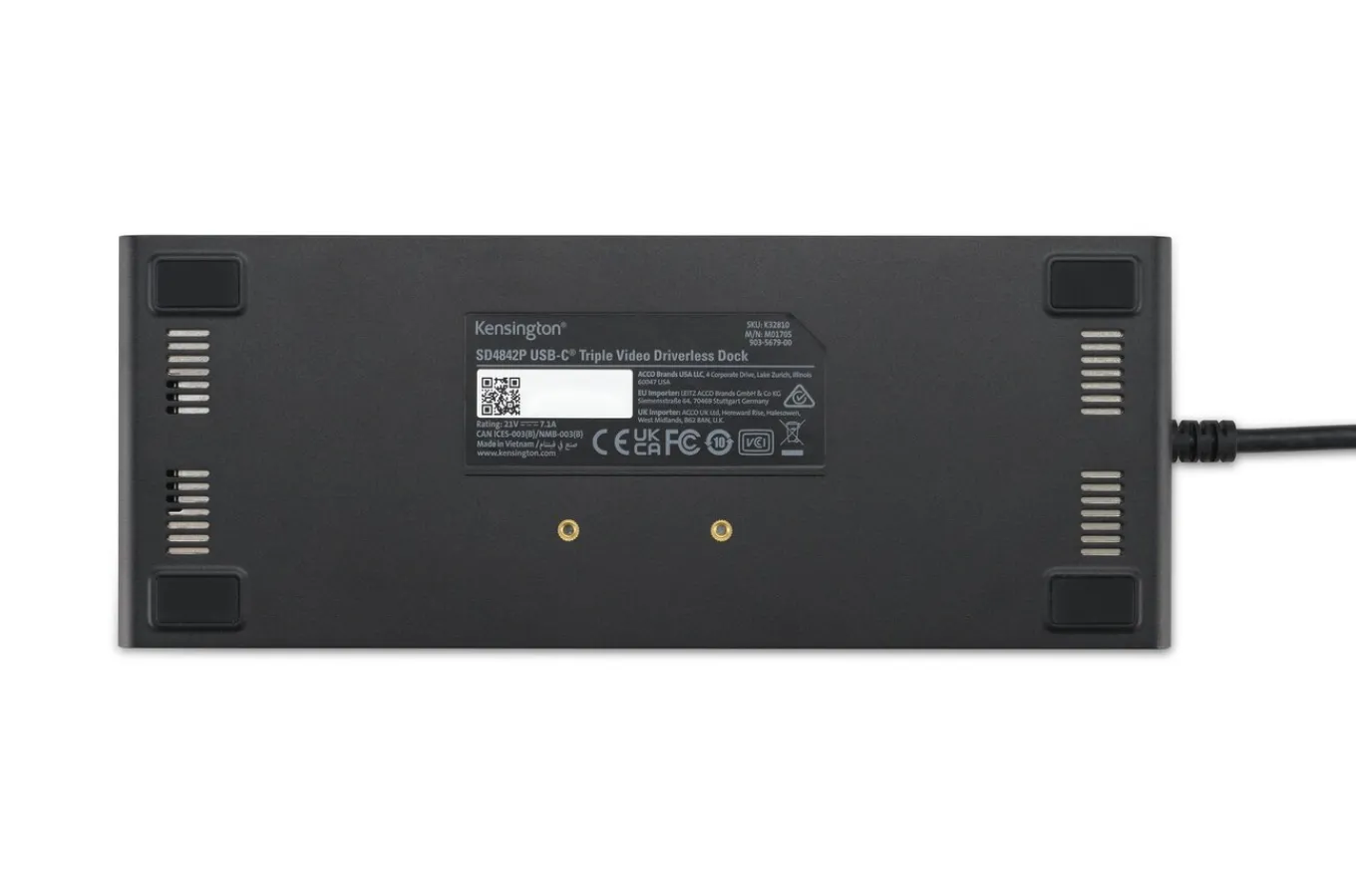 Kensington SD4842P EQ USB-C® 10Gbps Triple Video Driverless Docking Station with 100W Power Delivery – DP/HDMI® New