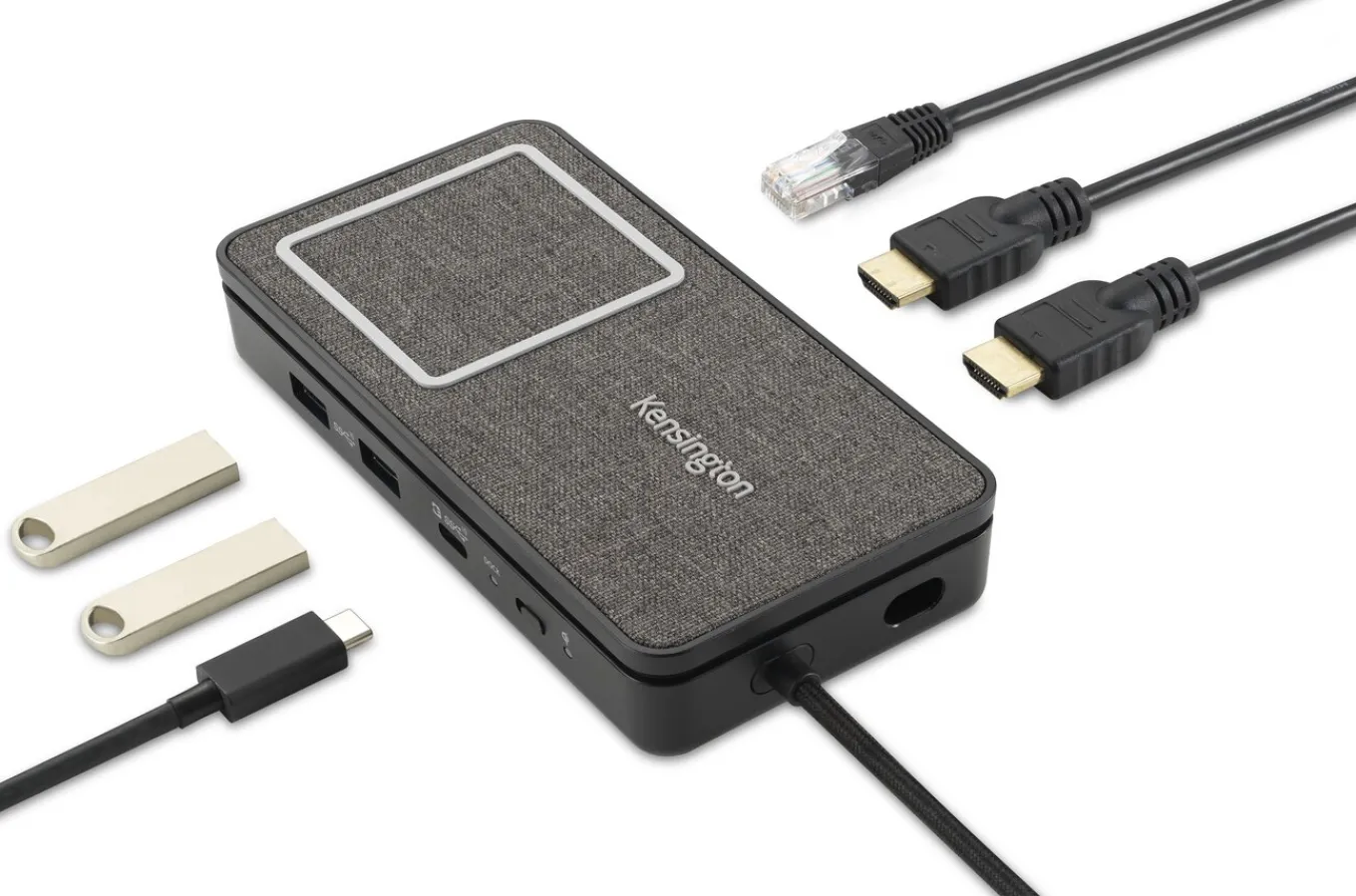 Kensington SD1700P USB-C Dual 4K Portable Mobile Dock with Qi Charging – 100W Power Pass Through - TAA Hot