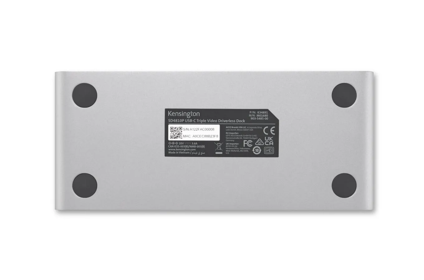 Kensington SD4810P USB-C® 5Gbps Triple Video Driverless Dock - Dual Power Option - DP++/HDMI/VGA - Windows Best Sale