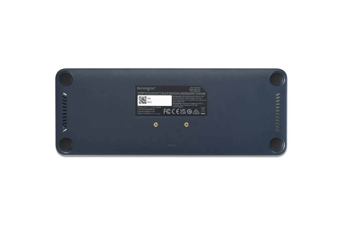 Kensington SD5900T EQ Thunderbolt™ 4 Quad 4K 40Gbps Dock with DisplayLink® Technology – Midnight Blue Outlet